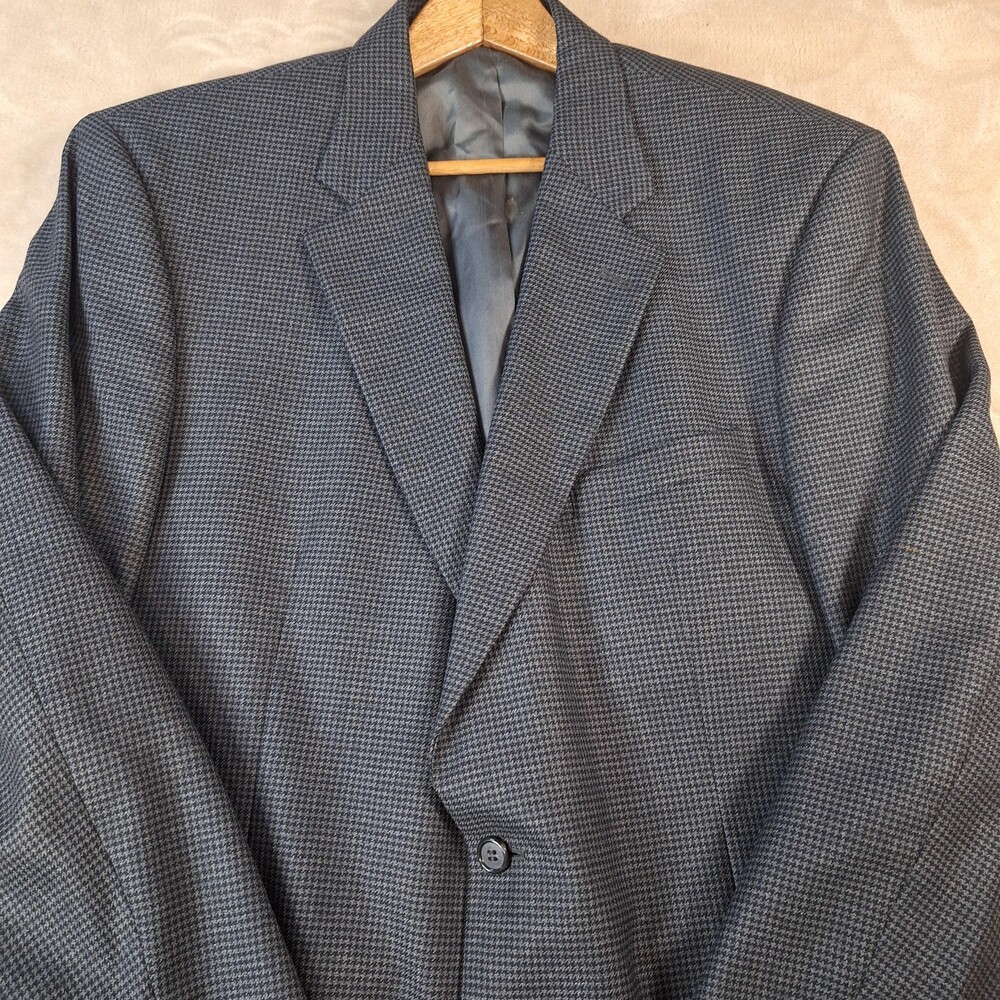 Brooks Brothers Sport Coat Mens XL 45 Long Gray Wool Check Single Vent 2 Btn